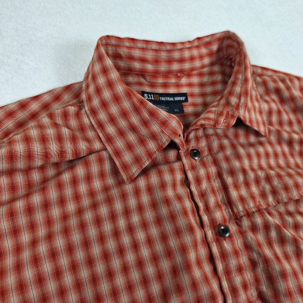 5.11 Tactical Series‎ Size XL Plaid Button Up Shirt Red